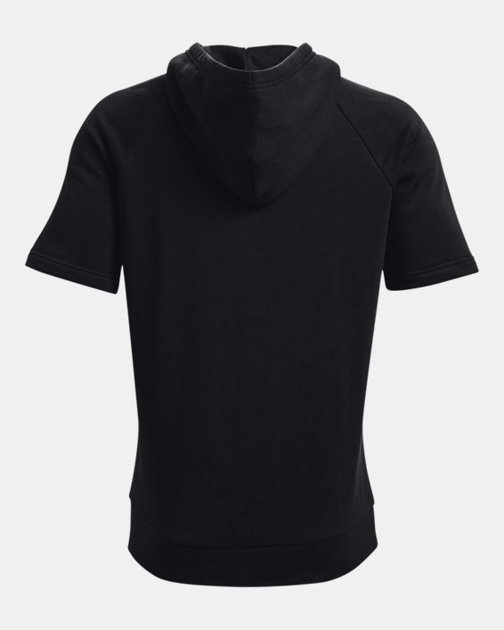 Men's UA Rival Fleece Signature Short Sleeve Hoodie, Black, pdpMainDesktop image number 5